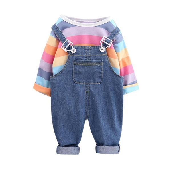 clothing sets bobora autumn toddler born boy girl outfits long sleeve rainbow stripe print strap trousers casual 0-4t, White
clothing sets bobora autumn toddler born boy girl outfits long sleeve rainbow stripe print strap trousers casual 0-4t, White
