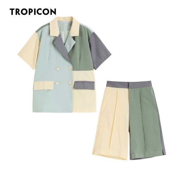 women's suits & blazers tropicon color block green summer blazer women short sleeve suit jacket double breasted coat korean 2021 fashio, White;black
women's suits & blazers tropicon color block green summer blazer women short sleeve suit jacket double breasted coat korean 2021 fashio, White;black