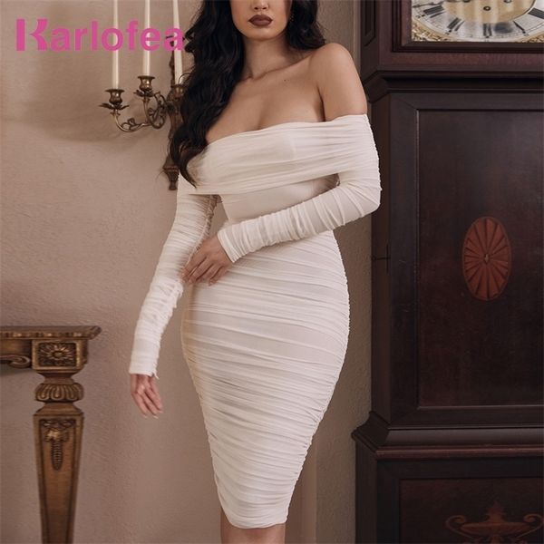 karlofea new white mesh wedding party dress elegant off shoulder long sleeve ruched midi dress spring everyday wear wrap dresses 210309, Black;gray
karlofea new white mesh wedding party dress elegant off shoulder long sleeve ruched midi dress spring everyday wear wrap dresses 210309, Black;gray