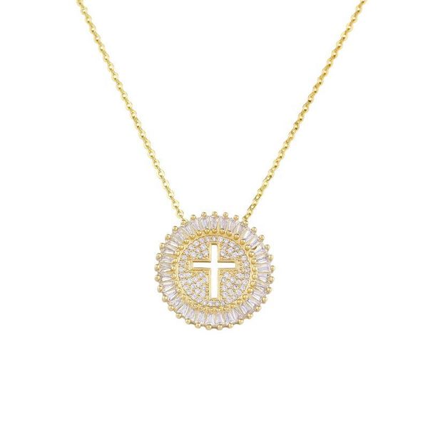 pendant necklaces huitan fashion hollow cross necklace for women micro paved cz stone anniversary gift female, Silver 
pendant necklaces huitan fashion hollow cross necklace for women micro paved cz stone anniversary gift female, Silver