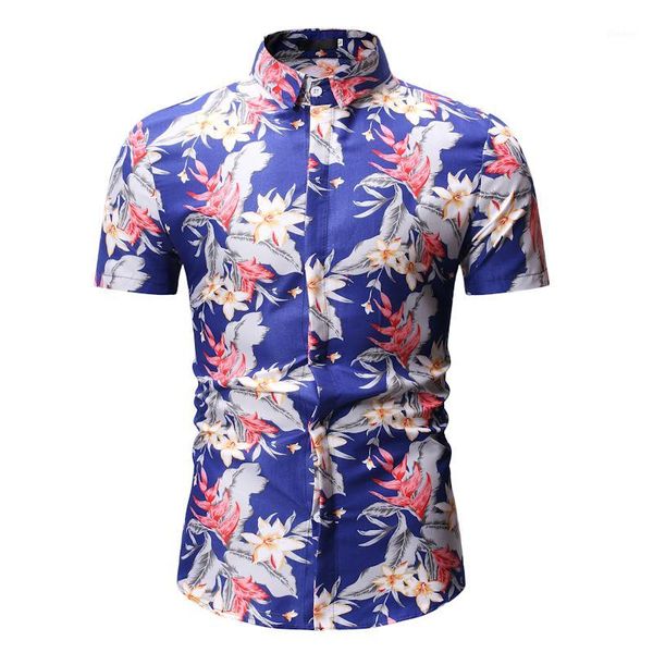 men shirts summer flowers shirts casual beach hawaii men casual short sleeve hawaii slips clothing -3xl1, White;black