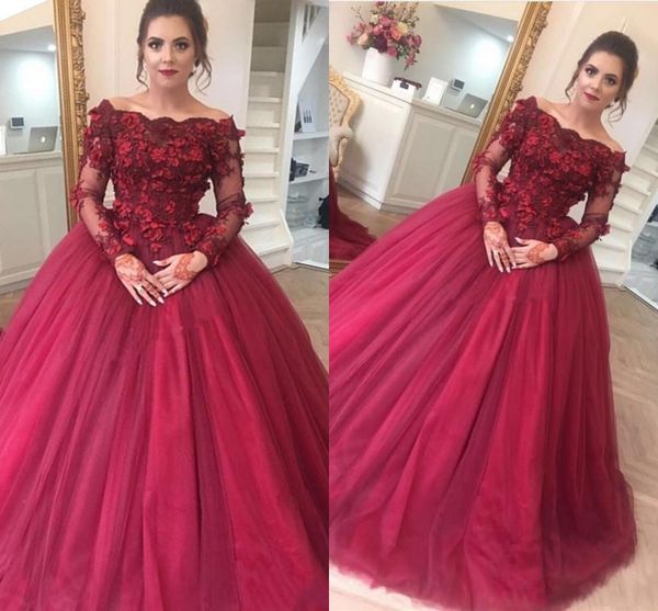 burgundy ball gown prom dresses 2021 long sleeves 3d floral appliques princess formal evening gowns arabic plus size robe de soiree al8646, Black
burgundy ball gown prom dresses 2021 long sleeves 3d floral appliques princess formal evening gowns arabic plus size robe de soiree al8646, Black