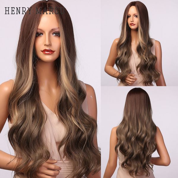 long body wavy wigs ombre brown golden highlight synthetic wigs middle part cosplay hair for women heat resistantfactory direct, Black
long body wavy wigs ombre brown golden highlight synthetic wigs middle part cosplay hair for women heat resistantfactory direct, Black