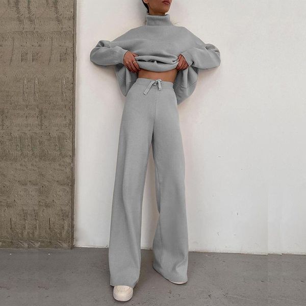 women's two piece pants autumn fashion turtleneck long sleeved pullover wide leg suit elegant fleece outfits women casual winter set, White
women's two piece pants autumn fashion turtleneck long sleeved pullover wide leg suit elegant fleece outfits women casual winter set, White
