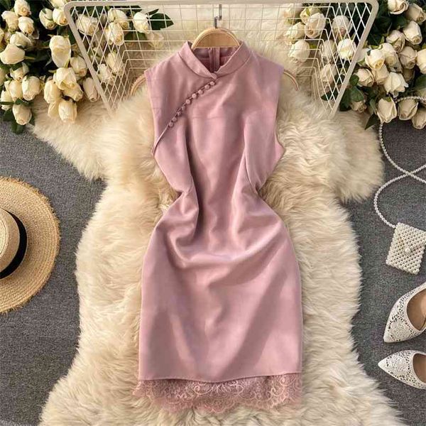 women fashion retro cheongsam improved a-line dress stand collar sleeveless slim solid color vestidos r341 210527, Black;gray
women fashion retro cheongsam improved a-line dress stand collar sleeveless slim solid color vestidos r341 210527, Black;gray