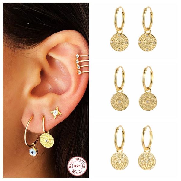 hoop & huggie luxury bohemia earrings 925 sterling silver medallion pendant earring for women girls orecchini donna fine jewerly, Golden;silver
hoop & huggie luxury bohemia earrings 925 sterling silver medallion pendant earring for women girls orecchini donna fine jewerly, Golden;silver