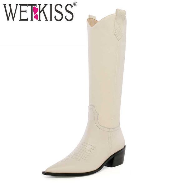 wetkiss western high heels boots women cow leather knee high boot female pointed toe shoes ladies wedges cowboy shoes winter 210630, Black
wetkiss western high heels boots women cow leather knee high boot female pointed toe shoes ladies wedges cowboy shoes winter 210630, Black