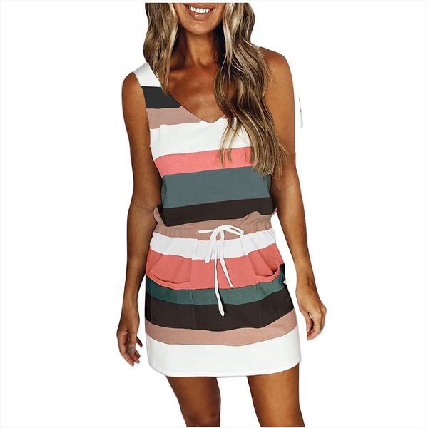 casual v neck sleeveless bandage women dresses stripe printing loose vest sling summer, Black;gray
casual v neck sleeveless bandage women dresses stripe printing loose vest sling summer, Black;gray