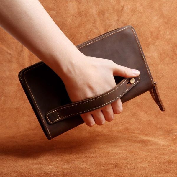 wallets men crazy horse leather clutches vintage cowhide genuine handbag large capacity double zipper long wallet 1231, Red;black
wallets men crazy horse leather clutches vintage cowhide genuine handbag large capacity double zipper long wallet 1231, Red;black