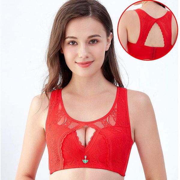 bras fat bra large size thin style beautiful back chest small text full cup no steel ring vest, Red;black
bras fat bra large size thin style beautiful back chest small text full cup no steel ring vest, Red;black