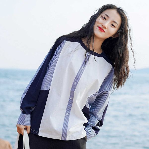 2021 spring round neck splicing long sleeve t-shirt women's korean fashion pullover, Red;black
2021 spring round neck splicing long sleeve t-shirt women's korean fashion pullover, Red;black