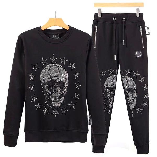 men's tracksuits pure pp cotton original round neck sweater suit diamond skull pullover pants two piece suite, Gray
men's tracksuits pure pp cotton original round neck sweater suit diamond skull pullover pants two piece suite, Gray