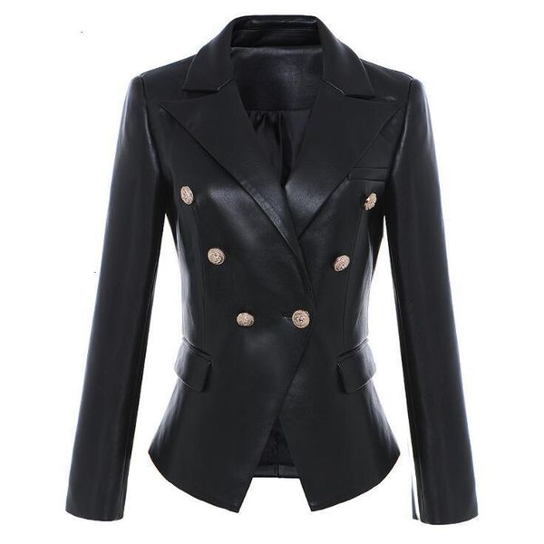 2021 fall deat winter women black blazer leather jacket coat lion metal buttons streetwear fashion pu slim suits overcoat mg776 cp11, White;black
2021 fall deat winter women black blazer leather jacket coat lion metal buttons streetwear fashion pu slim suits overcoat mg776 cp11, White;black