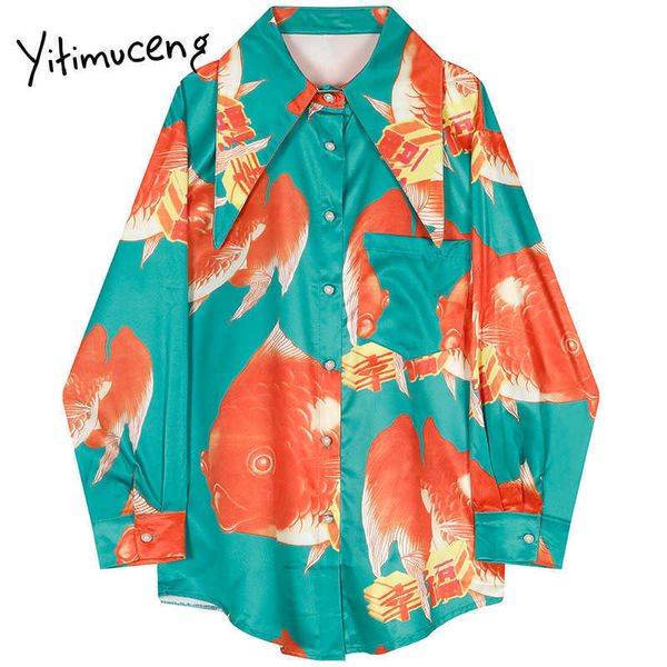 yitimuceng print vintage button blouse women shirts loose spring fashion korean clothes long sleeve office lady 210601, White
yitimuceng print vintage button blouse women shirts loose spring fashion korean clothes long sleeve office lady 210601, White