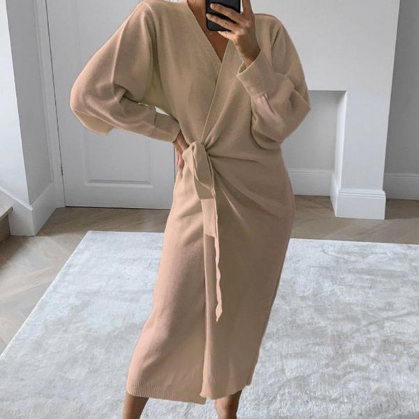 casual dresses women elegant sweater dress solid belts bandage long sleeve cardigan v neck split party fall winter, Black;gray
casual dresses women elegant sweater dress solid belts bandage long sleeve cardigan v neck split party fall winter, Black;gray