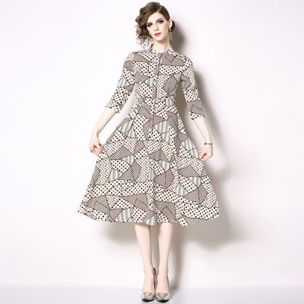 2021 plus size s-3xl elegant summer new arrival stand collar dots three-quarter sleeve woman chiffon long dress jg7m, Black;gray
2021 plus size s-3xl elegant summer new arrival stand collar dots three-quarter sleeve woman chiffon long dress jg7m, Black;gray