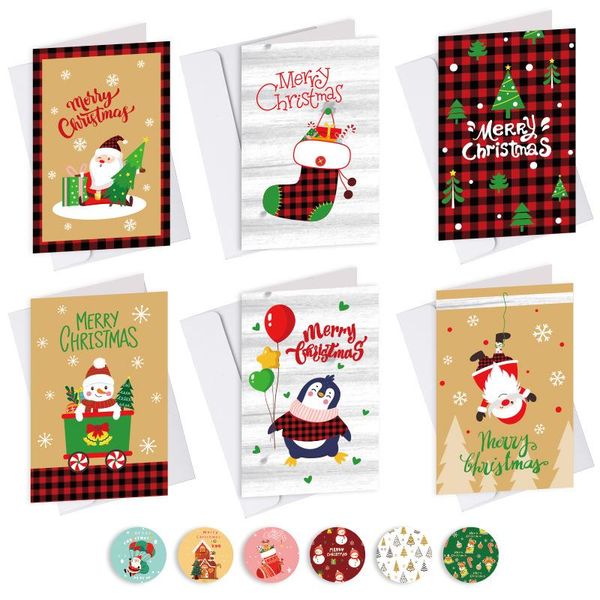 greeting cards 6pcs set christmas thank you with envelope stickers half fold santa claus gift invitation for xmas
greeting cards 6pcs set christmas thank you with envelope stickers half fold santa claus gift invitation for xmas