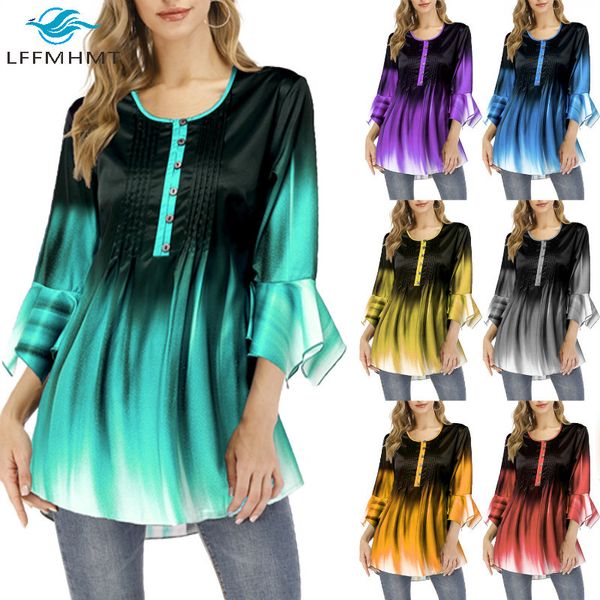 2021 new women summer european american style gradient color ruffle sleeve t-shirts office lady casual 5xl plus size pullover tees gto1, White
2021 new women summer european american style gradient color ruffle sleeve t-shirts office lady casual 5xl plus size pullover tees gto1, White