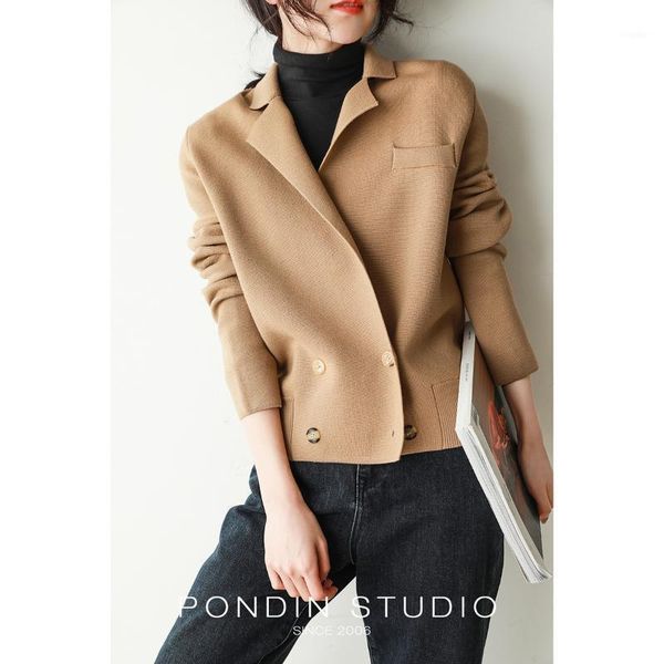 women's knits & tees autumn korean fashion pure wool knitted cardigan color temperament small suit sweater coat female, White
women's knits & tees autumn korean fashion pure wool knitted cardigan color temperament small suit sweater coat female, White