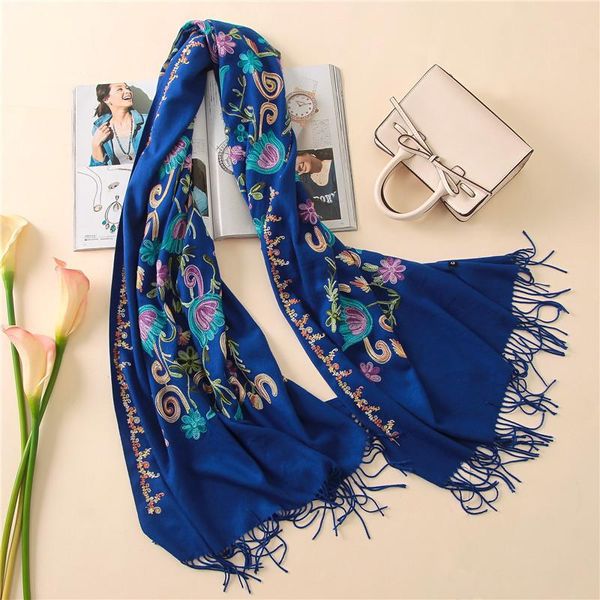 scarves 2021 cashmere women scarf winter warm embroidery shawls and wraps wool pashmina long female foulard thicken blanket, Blue;gray
scarves 2021 cashmere women scarf winter warm embroidery shawls and wraps wool pashmina long female foulard thicken blanket, Blue;gray