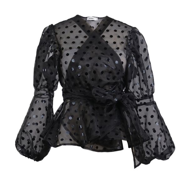 women polka dot blouses see through puff sleeve shirts female club evening date celebrate occasion plus size for ladies xxl 210527, White
women polka dot blouses see through puff sleeve shirts female club evening date celebrate occasion plus size for ladies xxl 210527, White