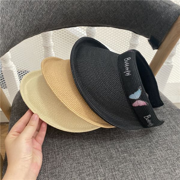 women's summer printed butterfly version simple curly brimless outdoor travel hair hoop straw hat, Yellow
women's summer printed butterfly version simple curly brimless outdoor travel hair hoop straw hat, Yellow