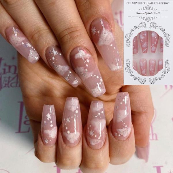 false nails 24pcs fake long fingernail ballet nude color transparent pink cloud manicure patch press on with designs for girls, Red;gold
false nails 24pcs fake long fingernail ballet nude color transparent pink cloud manicure patch press on with designs for girls, Red;gold
