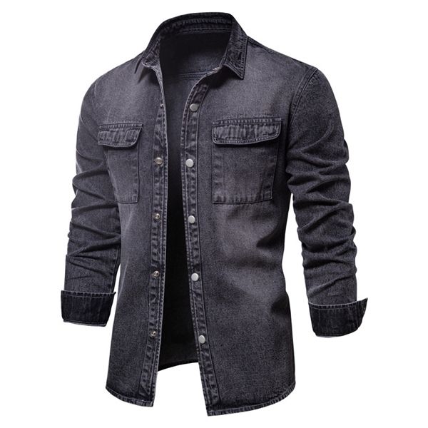 aiopeson 100% cotton denim jackets men casual solid color pocket thin jacket for men style spring men clothing x0621, Black;brown
aiopeson 100% cotton denim jackets men casual solid color pocket thin jacket for men style spring men clothing x0621, Black;brown
