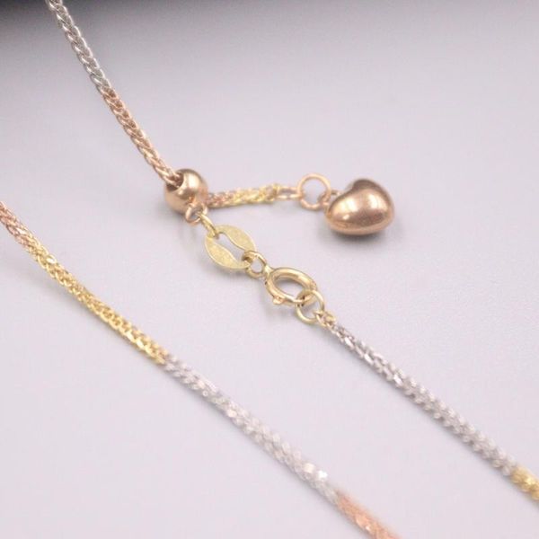 chains au750 real 18k multi-tone gold chain neckalce for women female 1.0mm color wheat choker necklace 18''l gift, Silver
chains au750 real 18k multi-tone gold chain neckalce for women female 1.0mm color wheat choker necklace 18''l gift, Silver