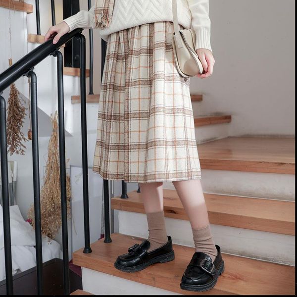 high waist vintage plaid midi skirts saia mori girl cute pleated skirts lolita autumn winter women skirt, Black
high waist vintage plaid midi skirts saia mori girl cute pleated skirts lolita autumn winter women skirt, Black