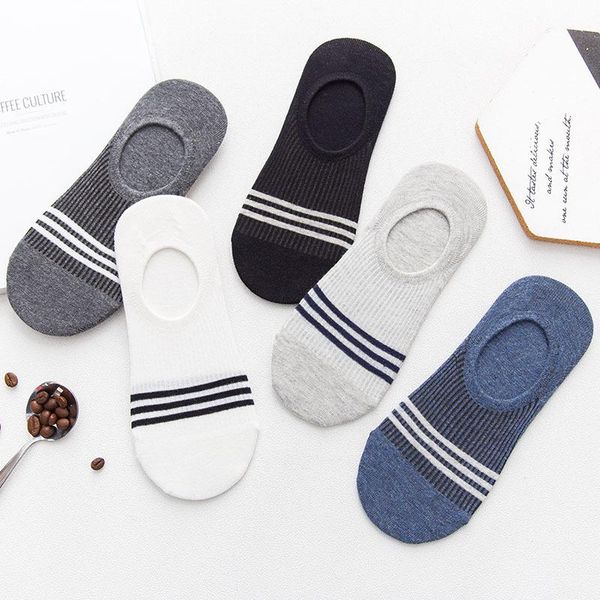 men's socks 5 pairs of summer leisure cotton invisible breathable comfort silicone non-slip striped, Black
men's socks 5 pairs of summer leisure cotton invisible breathable comfort silicone non-slip striped, Black