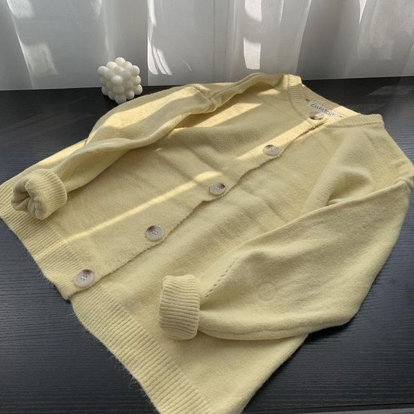 women's knits & tees zohoha 2021 fashion short o-neck cardigans women single-breasted sweater autumn winter female loose knit coat, White
women's knits & tees zohoha 2021 fashion short o-neck cardigans women single-breasted sweater autumn winter female loose knit coat, White