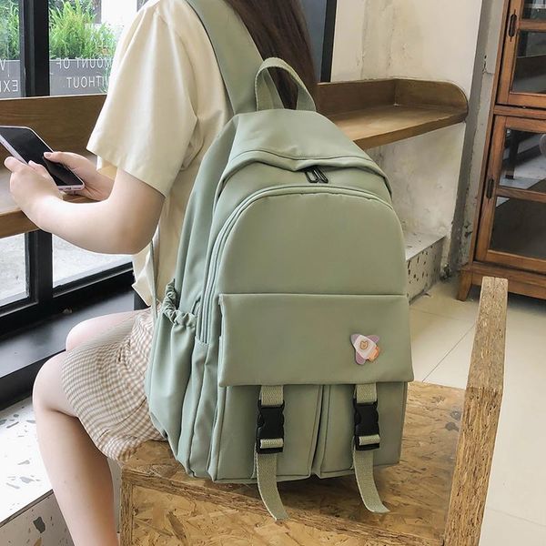backpack multi pocket waterproof nylon women large capacity high schoolbag double front buckle travel bag
backpack multi pocket waterproof nylon women large capacity high schoolbag double front buckle travel bag