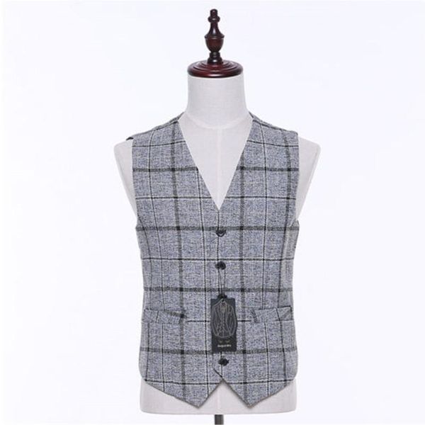 men's vests vest classic gray plaid v-neck sleeveless banquet party dress support custom size, Black;white
men's vests vest classic gray plaid v-neck sleeveless banquet party dress support custom size, Black;white