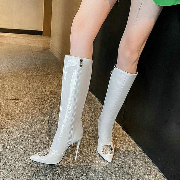 boots fashion women patent leather black red white knee high super heels thin bottom ladies autumn winter
boots fashion women patent leather black red white knee high super heels thin bottom ladies autumn winter