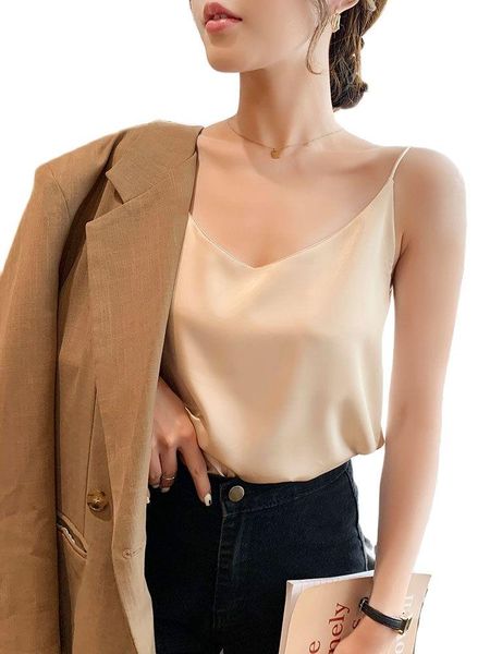 women's tanks & camis tube silk belt vest female small suitside build web sleeveless summer ice blouse loose outside the leggings, White
women's tanks & camis tube silk belt vest female small suitside build web sleeveless summer ice blouse loose outside the leggings, White