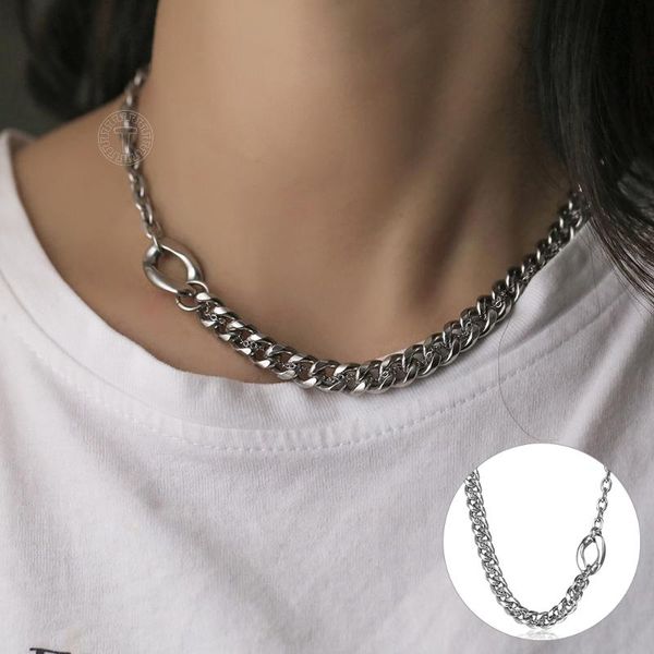 chokers punk women's cuban necklaces cable curb link chain stainless steel round coin charm choker female hip hop collar dn290, Golden;silver
chokers punk women's cuban necklaces cable curb link chain stainless steel round coin charm choker female hip hop collar dn290, Golden;silver