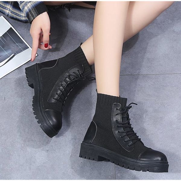 2021 women ankle boots stretch shoes fashion knitted ladies pu lace up plaform plus size comfort new autumn footwear ckmn 66c1, Black
2021 women ankle boots stretch shoes fashion knitted ladies pu lace up plaform plus size comfort new autumn footwear ckmn 66c1, Black