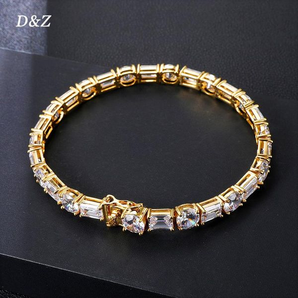 chokers  d&z 7mm tennis bracelet with baguette zirconia square stones hip hop 8inch in gold silver color gift for men women, Golden;silver
chokers  d&z 7mm tennis bracelet with baguette zirconia square stones hip hop 8inch in gold silver color gift for men women, Golden;silver