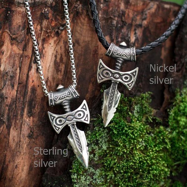 viking sword pendant amulet men's necklace popular sweater chain trend hip hop, Silver
viking sword pendant amulet men's necklace popular sweater chain trend hip hop, Silver
