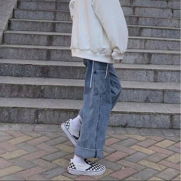 women's jeans cool solid girls straight pants trousers female harajuku denim bagge autumn boyfriend punk with pocket femme, Blue
women's jeans cool solid girls straight pants trousers female harajuku denim bagge autumn boyfriend punk with pocket femme, Blue