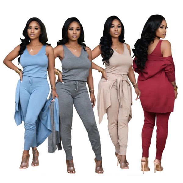2021 new solid color long sleeves coat tank & trousers women fashion suit autumn selling office lady 3 pieces set mauq, Gray
2021 new solid color long sleeves coat tank & trousers women fashion suit autumn selling office lady 3 pieces set mauq, Gray