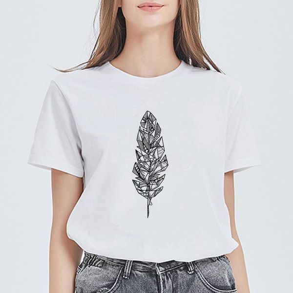 new women t-shirts vogue hipster plus size geometric feather tshirt punk retro cool kawaii tshirt harajuku streetwear vestidos, White
new women t-shirts vogue hipster plus size geometric feather tshirt punk retro cool kawaii tshirt harajuku streetwear vestidos, White