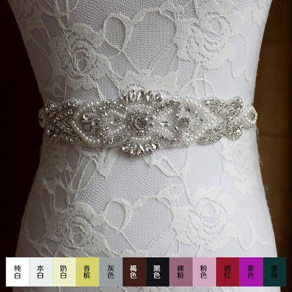 wedding sashes 2021 bridal dress accessories waist seal luxury hand-stitched water drill belt pregnant women's party po, White
wedding sashes 2021 bridal dress accessories waist seal luxury hand-stitched water drill belt pregnant women's party po, White