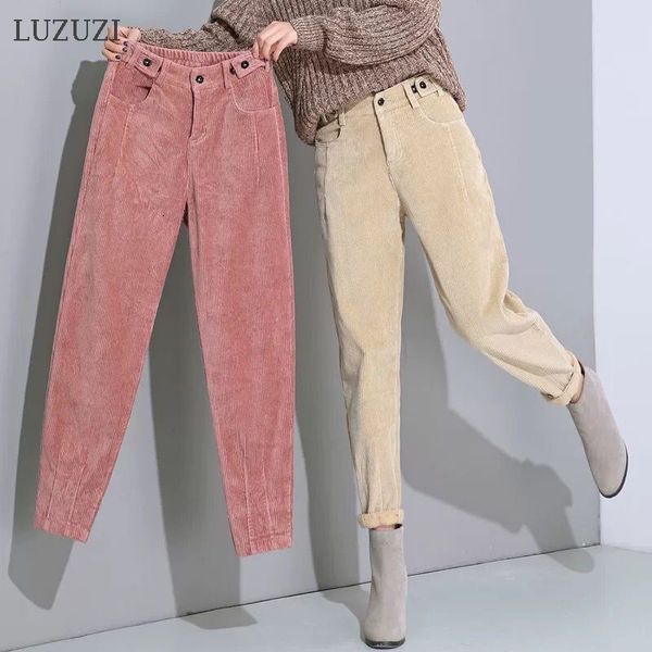 2021 new autumn winter high waist corduroy harem size loose solid casual pants women long plus veet trousers 2puq, Black;white
2021 new autumn winter high waist corduroy harem size loose solid casual pants women long plus veet trousers 2puq, Black;white
