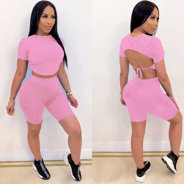 women's tracksuits solid tracksuit 2 pieces sporty outfit backless short sleeve wrap tie up sleeve+bodycon biker shorts pants, Gray
women's tracksuits solid tracksuit 2 pieces sporty outfit backless short sleeve wrap tie up sleeve+bodycon biker shorts pants, Gray