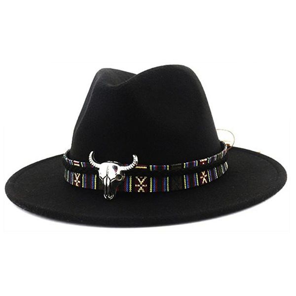 wide brim hats men women winter black cotton wool fedora hat bull head cowboy band carnival panama jazz, Blue;gray
wide brim hats men women winter black cotton wool fedora hat bull head cowboy band carnival panama jazz, Blue;gray