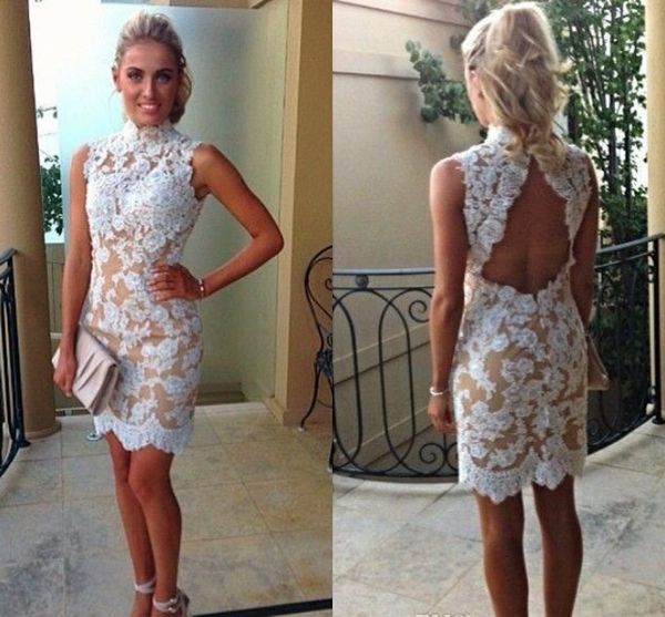2021 new vintage cocktail es high collar white lace champagne lining short prom party backless appliques gowns summer baux, Black
2021 new vintage cocktail es high collar white lace champagne lining short prom party backless appliques gowns summer baux, Black