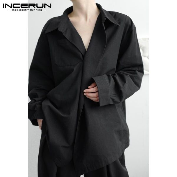 men's casual shirts incerun fashion men shirt lapel long sleeve one button 2021 pockets korean clothing streetwear loose camisas s-5xl, White;black
men's casual shirts incerun fashion men shirt lapel long sleeve one button 2021 pockets korean clothing streetwear loose camisas s-5xl, White;black