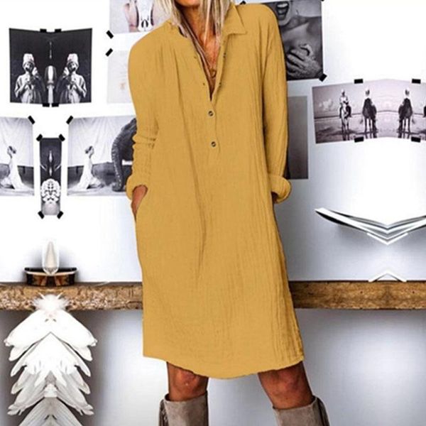 casual dresses fashion autumn lapel neck long shirt dress women sleeve buttons cotton linen sundress loose work s-5xl, Black;gray
casual dresses fashion autumn lapel neck long shirt dress women sleeve buttons cotton linen sundress loose work s-5xl, Black;gray